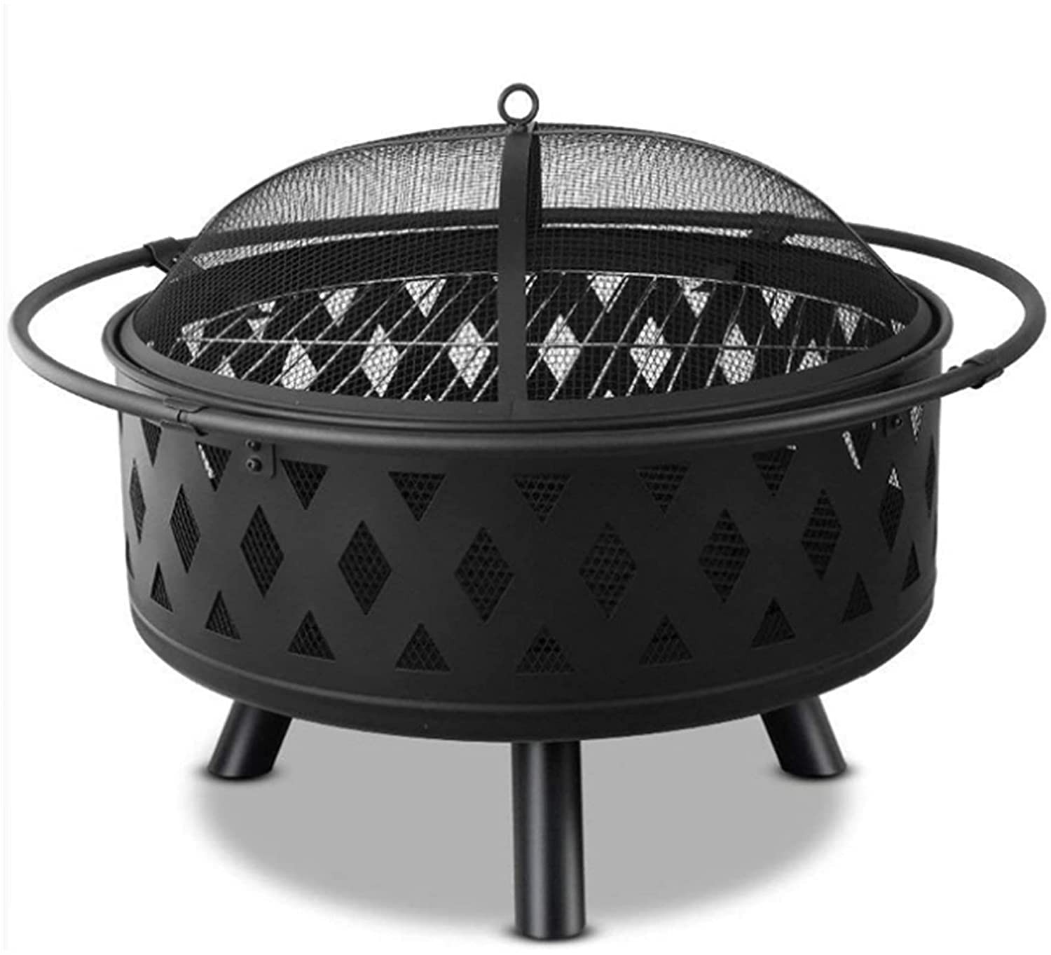 Palenisko ogrodowe z grillem, okrągłą stalową wanną, kratką, pokrywą, pierścieniem do pieczenia, przenośnym podgrzewanym basenem, tarasem lub ogrzewaniem ogrodowym, palenisko kempingowe