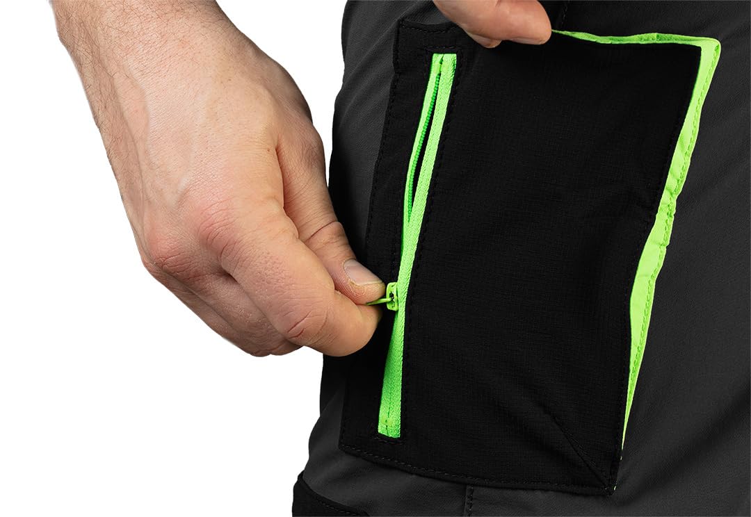 NEO TOOLS Męskie krótkie spodnie robocze + polarowa kurtka robocza z paskiem do spodni (zestaw) rozm. S (48) - 3XL (58) / modne wzornictwo, wzmocniona Cordura, kurtka z elementami odblaskowymi