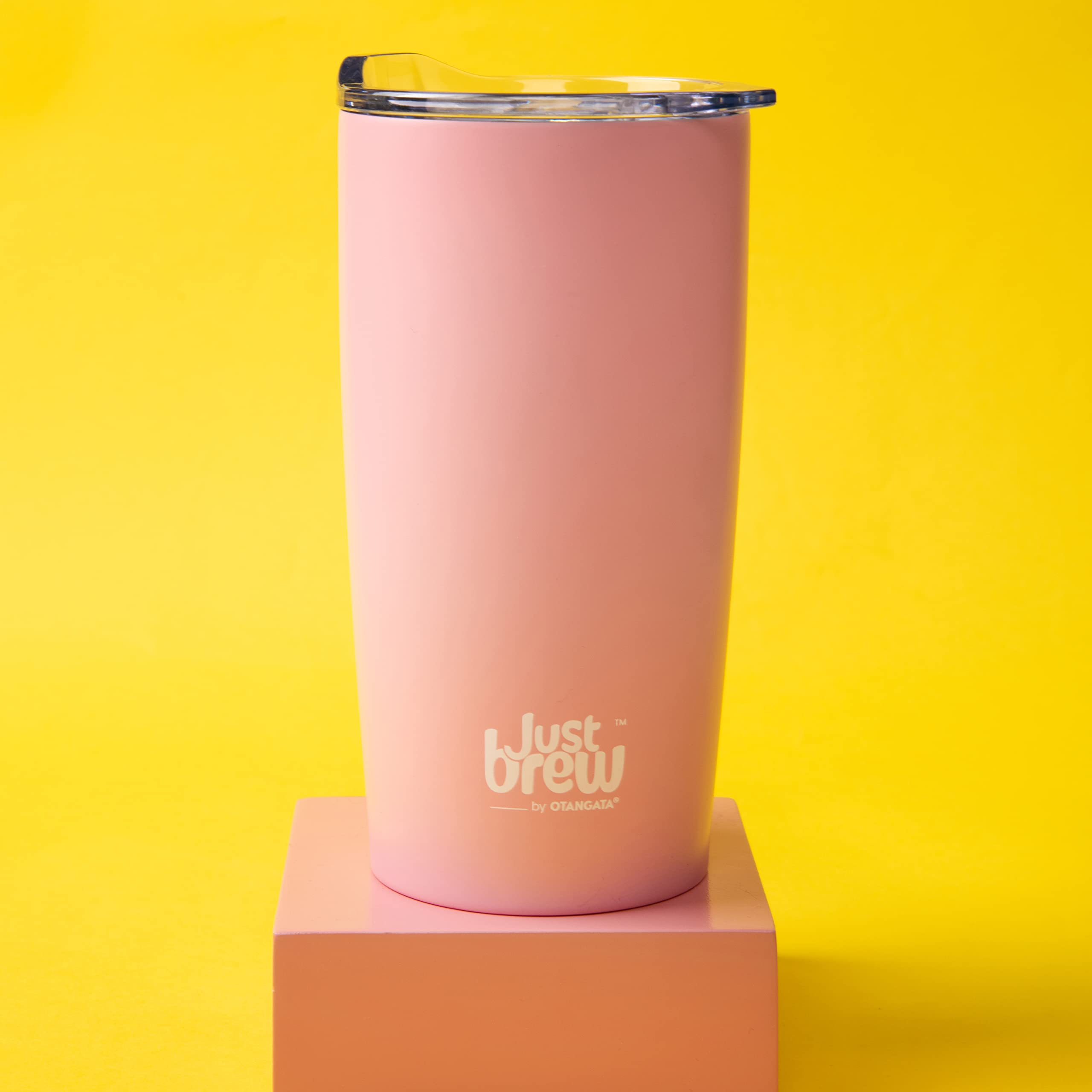 JustBrew Vacuum Insulated Tumbler (Pink), 640ml | Insulated Double Wall Stainless-Steel Travel Flask with Silicon Lid | Hot and Cold | Leak Proof Coffee Bottle and Mug, for Gym, Office (B0BGNQZQ2F) Amazon Price History, Amazon Price Tracker