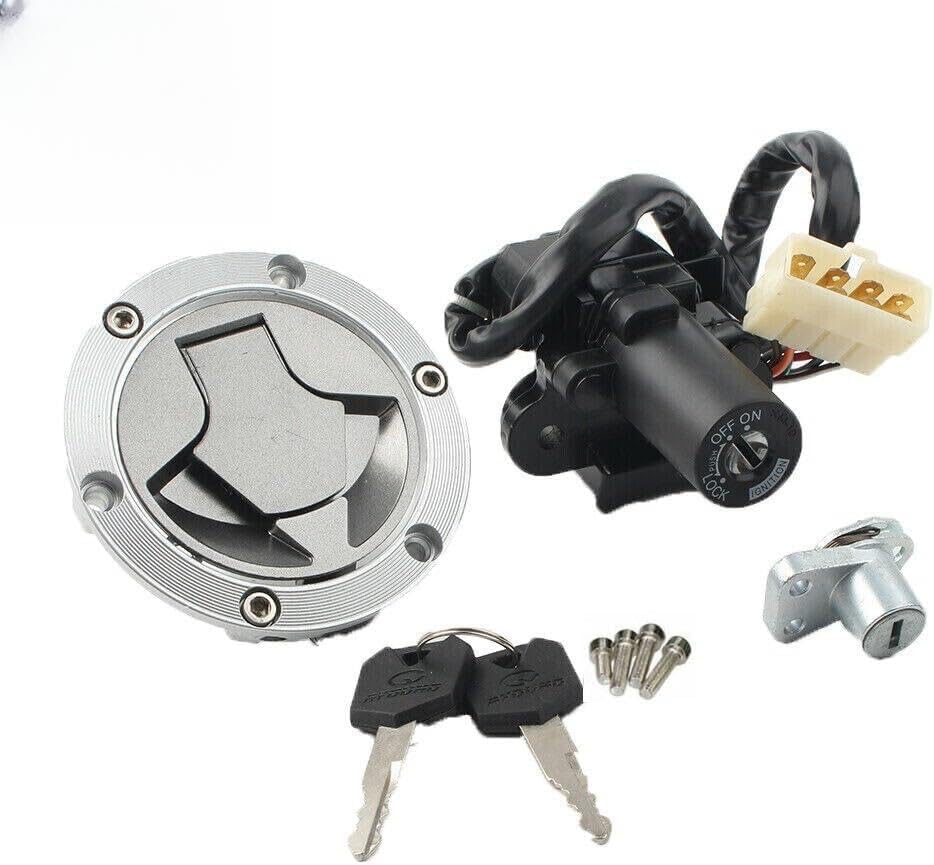 Replacement Parts Consumables for Ignition Switch Lock Gas Cap Cover Set Fits Kawasaki Ninja 250R EX250J 2008-2012 Model-M33P-2323