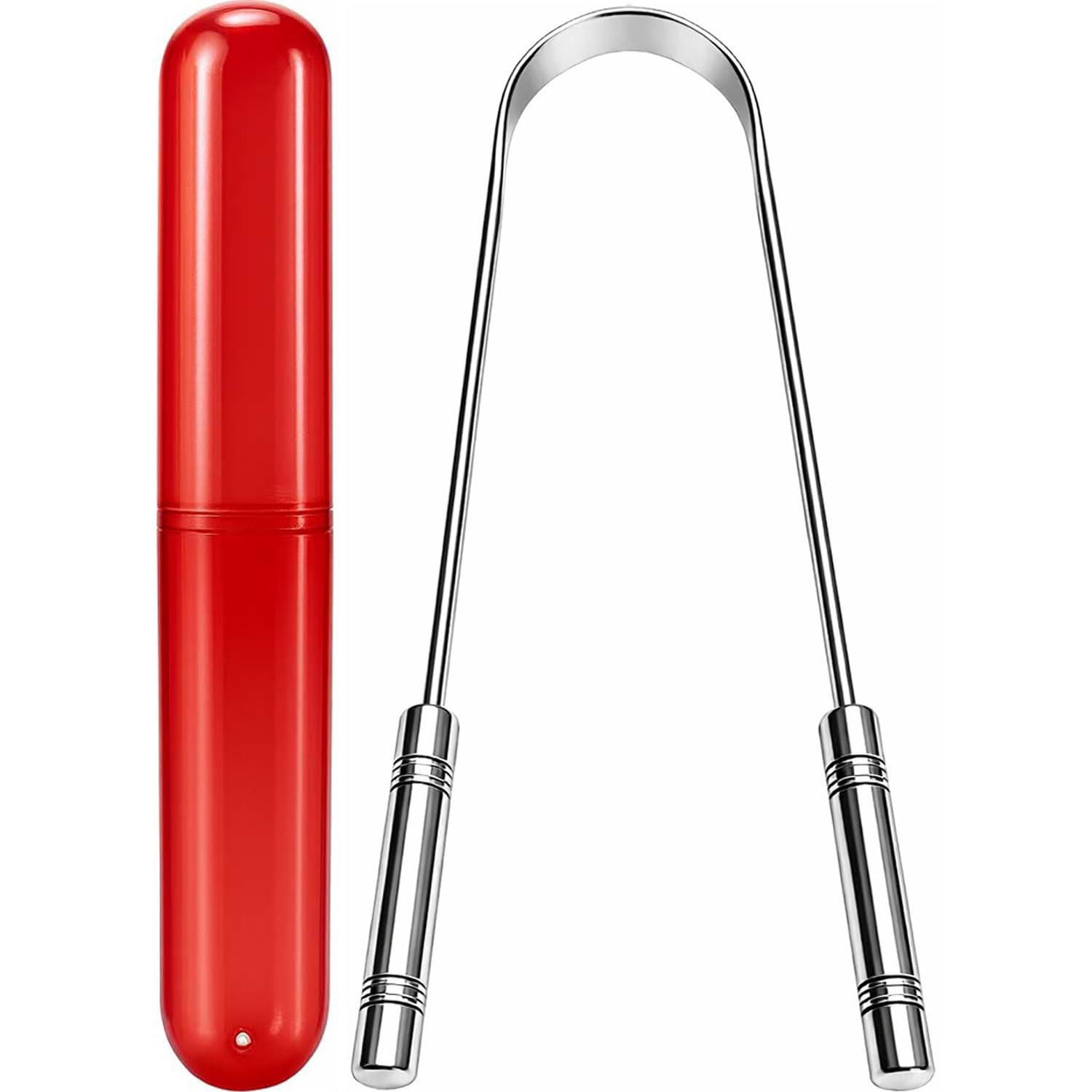 Tongue Cleaner for Adults with Toothbrush Cover case for Travel | Stainless Steel | Rust Free Tongue Scraper | Ideal for oral hygiene | U-shaped (2)-image-24
