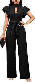 Elegant Jumpsuits for Women Dressy Formal Casual Long Straight Pants Bus...