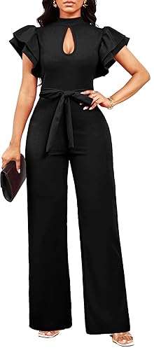 SxClub Elegant Jumpsuits for Women Dressy Formal Casual Long Straight