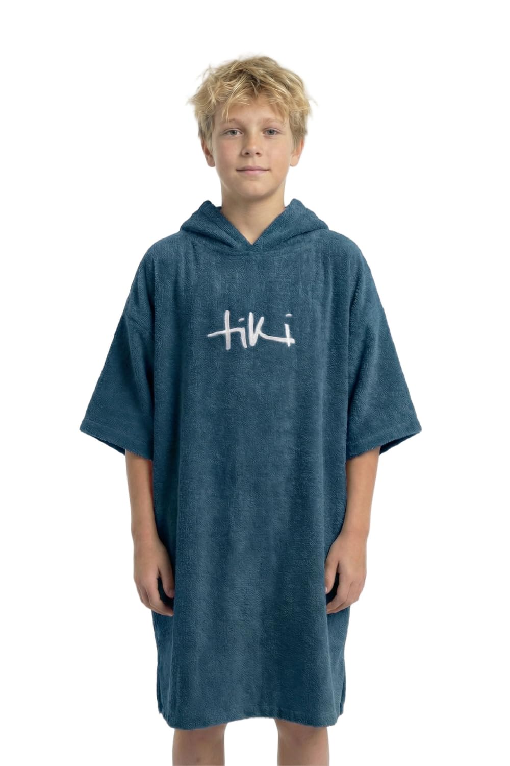 Tiki Junior Hooded Towel Changing Robe, Kids Cotton Towelling Surf Poncho for Beach, Swimming, Surfing and Outdoor Changing