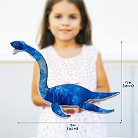 Vista 7 de Peluche de Plesiosaurus, dinosaurio de peluche para lanzar, muñeco de almohada de peluche suave y amigable azul, cojín para abrazar - Regalo