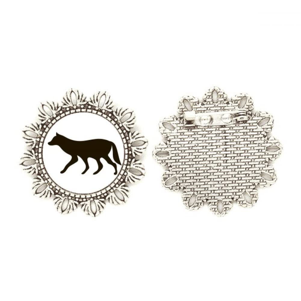 Broche de lobo negro de plata m para solapa de abrigos 4