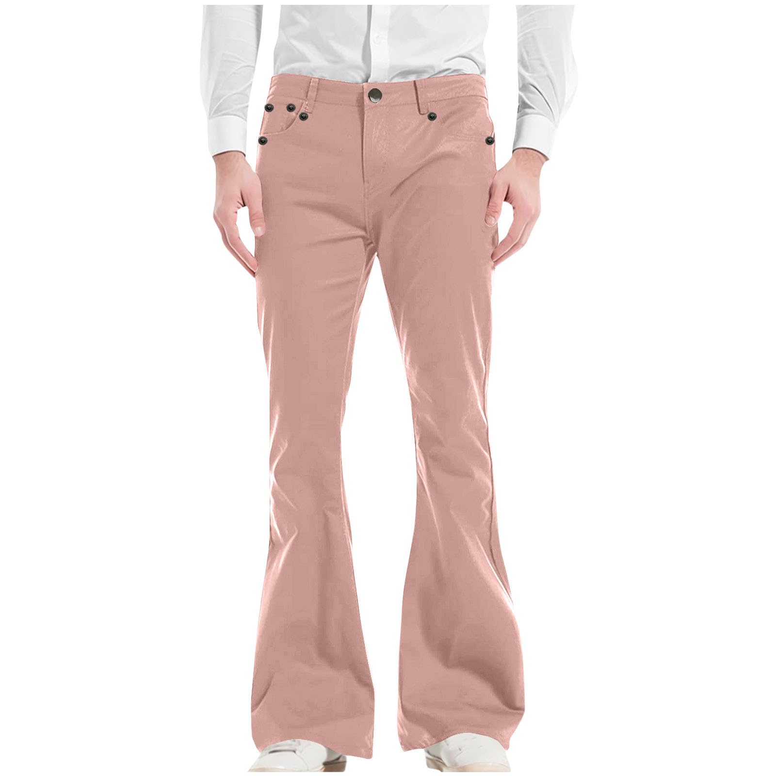 Mens Pants Fashion Flared Pants Jeans Guys Vintage 70s Disco Dance Bell Bottoms Party Clubwear Chino Jeans Straight