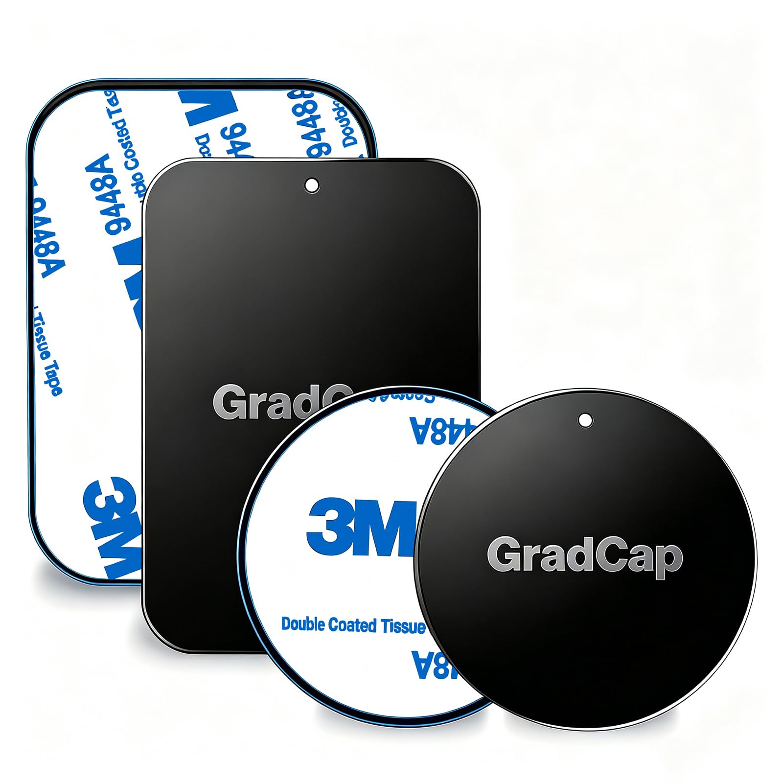 GradCap Magnetic Phone Mount Metal Plates, 4 Pack Ultra Thin Discs