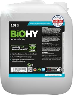BiOHY Sköljmedel (10l burk) | Ekologiskt högkoncentrat | Lämplig för alla (kommersiella) diskmaskiner, för en oslagbar glans på glas & diskar Biologiskt nedbrytbar (Klarspüler)