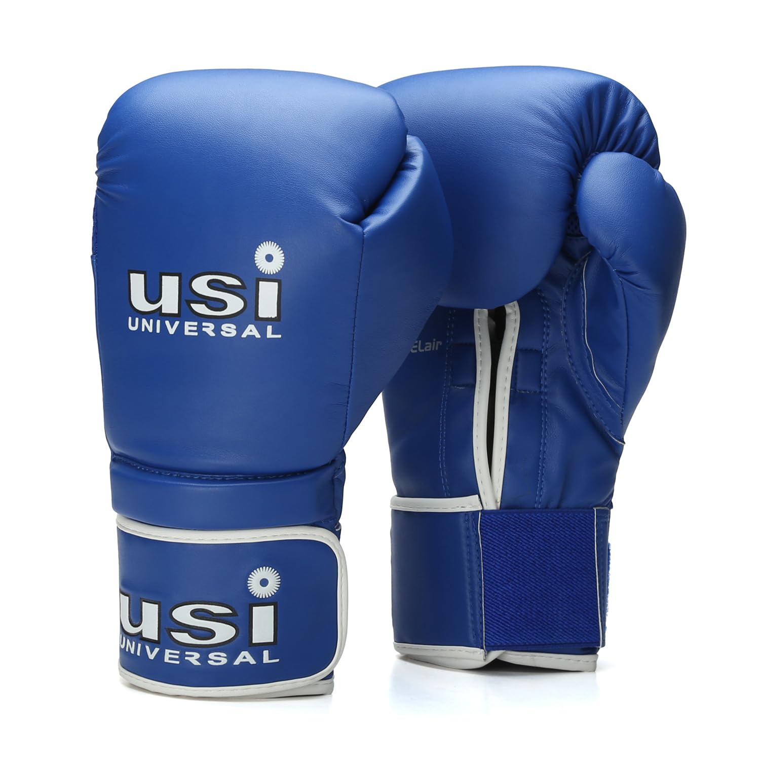 USI UNIVERSAL 612 Reliance Boxing Gloves, Punching Bag Gloves for Boxing, Kickboxing, Muay Thai, MMA, Durable Pu Material, Elasticated Hook & Loop Wrist Closure, Foam Padding (Size 12oz, Blue)