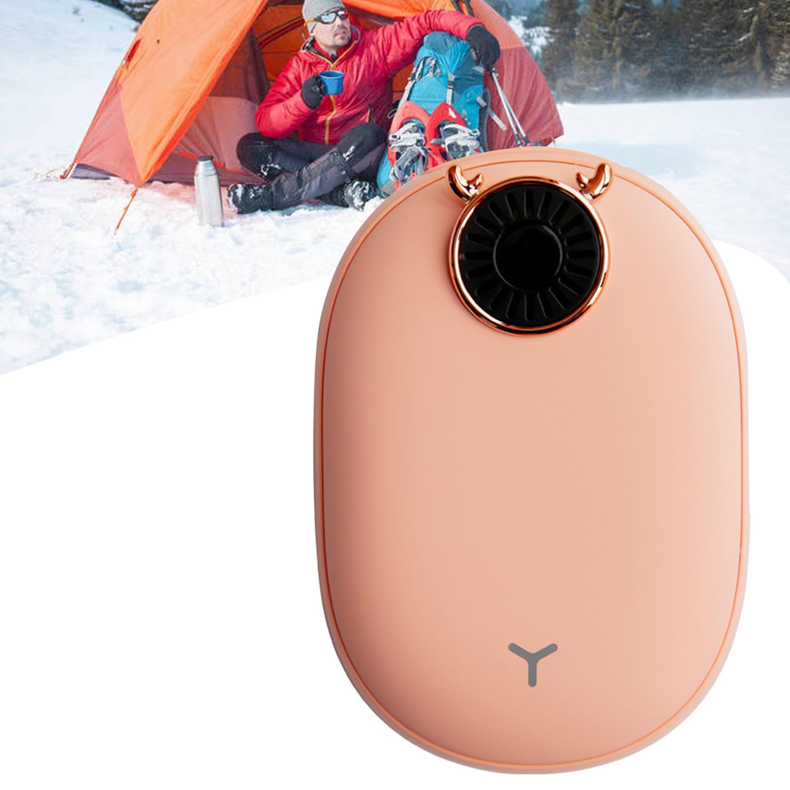 Scaldabagni ricaricabili, scaldamani elettrico riutilizzabile, 6000mAh portatile Powerbank, riscaldatore tascabile caldo per la caccia, il miglior regalo per l'inverno (Color : Pink)
