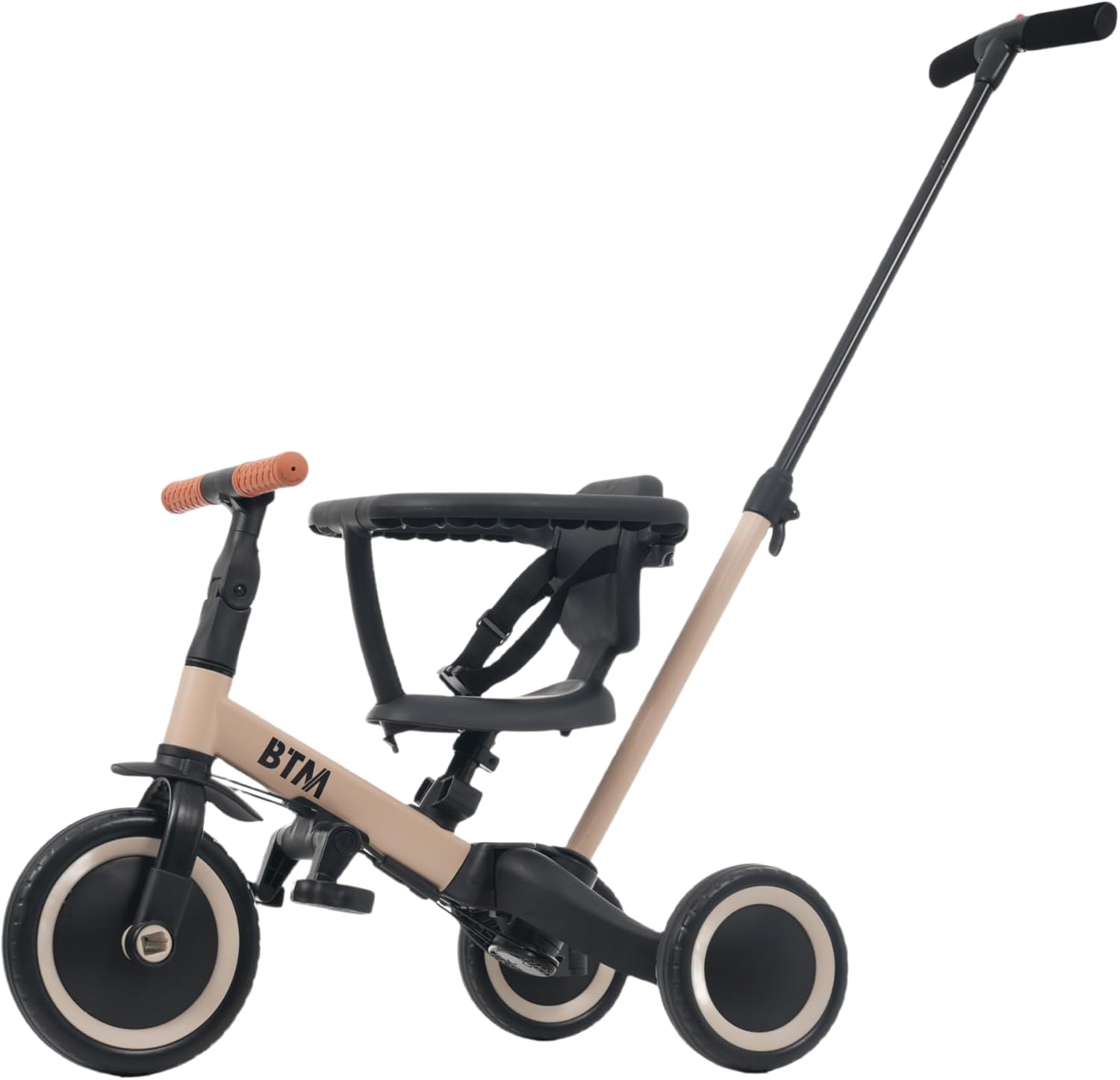 BTM Tricycle, Children, 5-Way Balance Bike, Foot Bike, Baby Stroller, Push Rod, BTM for Kids, 3 Wheels, Outings, Walks, Pedals, Safety Belt Included, Control Bar, Bicycle, for 1 Years, 2 Years, 3