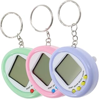 INOOMP 3pcs Electronic Pet Machine 90s Toy Virtual Electronic Digital Pet Virtual Digital Pets Keychain Portable Game Console Kids Educational Toys Rayan Toys for Kids Desktop Game Toy