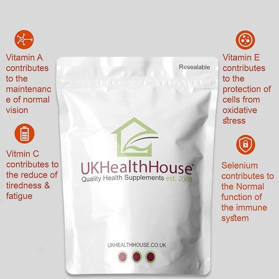UKHealthHouse Selenium ACE 220mcg Tablets | High-Strength Selenium Supplement with Vitamins A, C & E for Immune Support, Skin, Hair & Nails | Antioxidant Formula for Daily Wellness (360 Tablets)