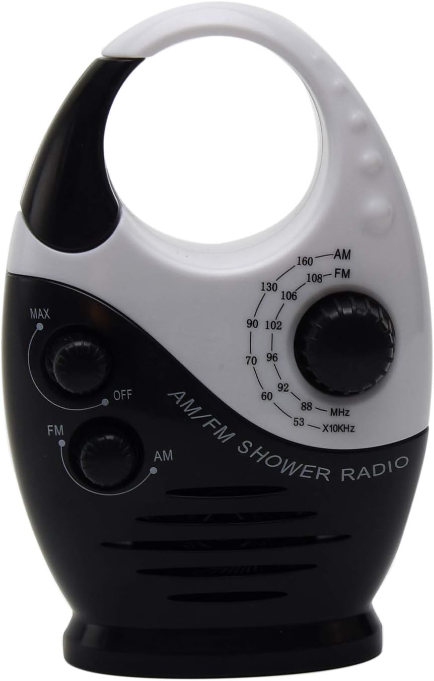 Amazon.com: Waterproof Shower Radio, Splash Proof AM/FM Radio with Top ...