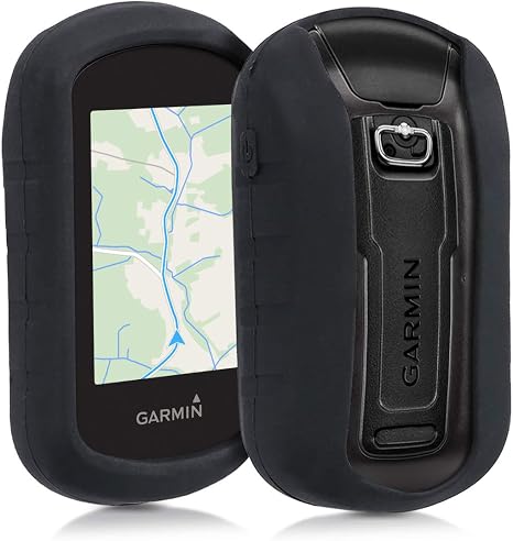kwmobile case compatible with garmin etrex touch 2535 gps handset navigation system soft silicone skin protective cover black