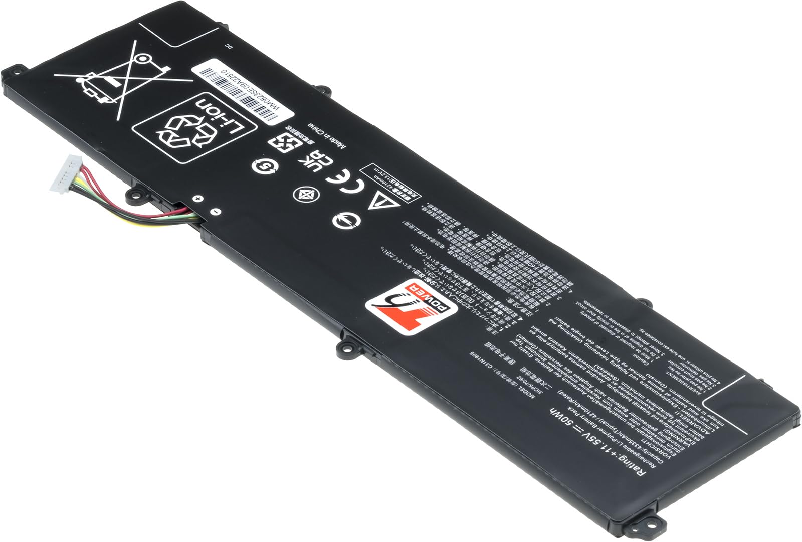 Batterie pour Asus VivoBook 17 X1704ZA, Li-Poly, 11,55 V, 4335 mAh (50 Wh), Noir