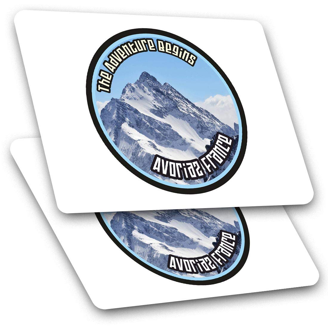 Destination Vinyl Ltd Multi 2 X 10Cm Rectangle Vinyl Stickers - Avoriaz France Ski Snowboard Resort 7107