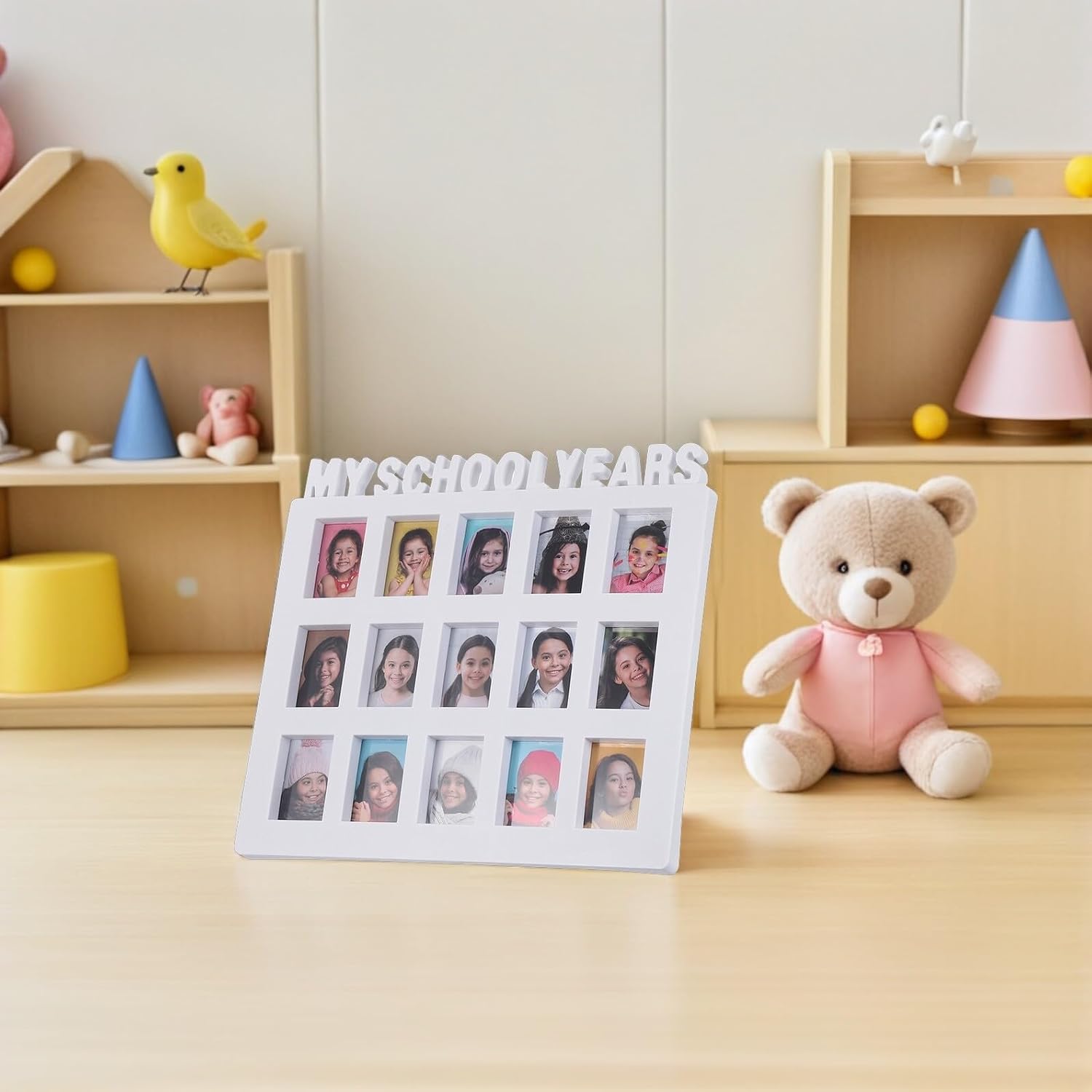 School Years Photo Frame for Kids, White Tabletop Display