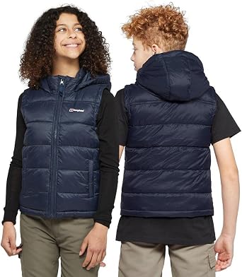 Berghaus Kid s Burham Gilet with Hood & 2 Pockets, Water-resistant & Durable Ripstop Fabric, Lightweight & Insulated Bodywarmer for Boys & Girls, Walking, Hiking & Outdoor Recreation Clothing