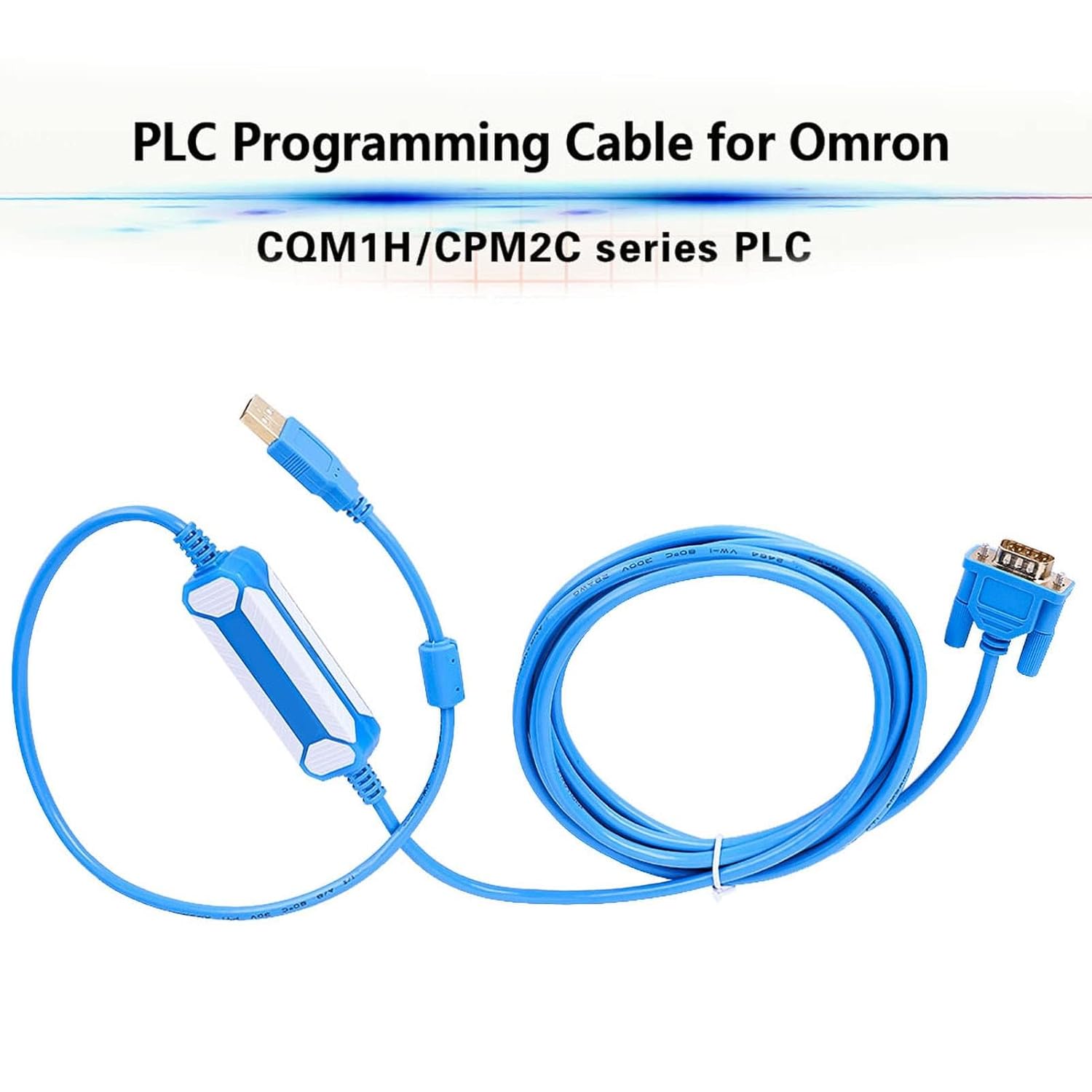 Walfront 3 Meter USB Programming Cable for CQM1H CPM2C Series PLC Data Transfer and Connection Replacement