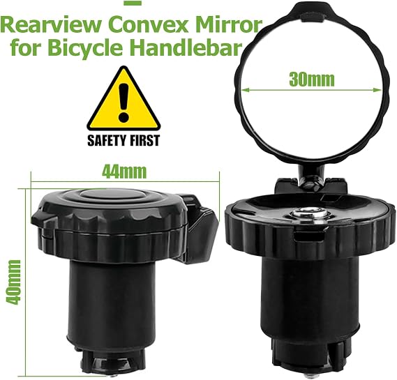 Mesee 2 Packs Bike Mirrors for Handlebar Ends Rear View Mirror Foldable Bicycle Handle Bar Mirrors Adjustable Wide Angle Bike Handlebar HD Glass Convex Rearview Mirror for Safe Cycling