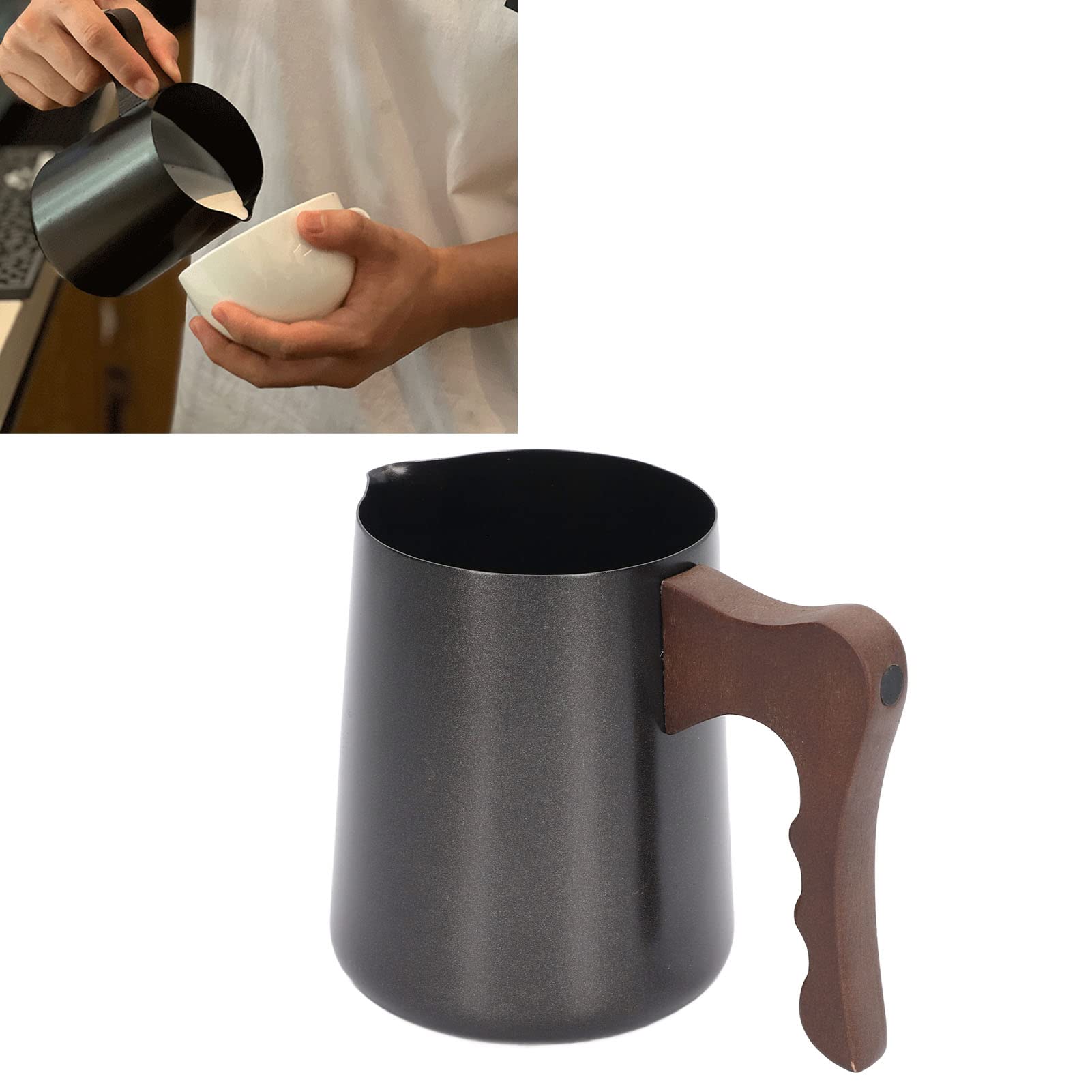 Briccola Latte Acciaio Inossidabile 350ML | Per Cappuccino E Caffè | Beccuccio Anti-Goccia - Foto 8