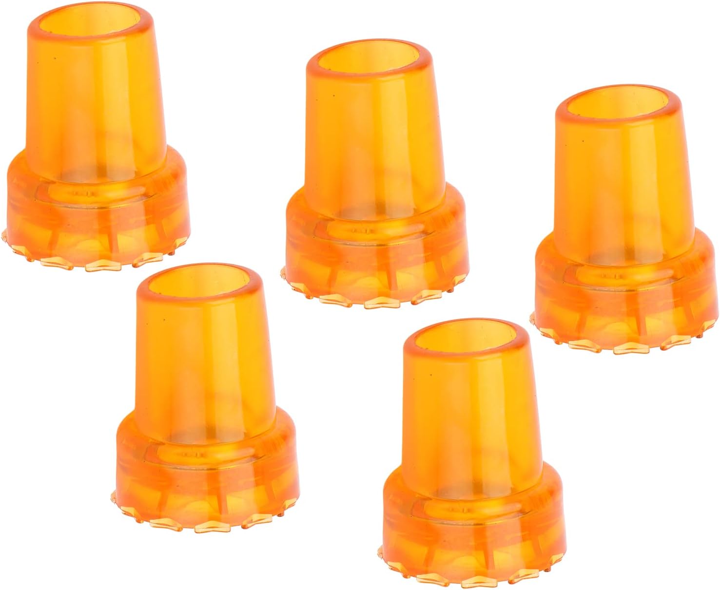 gernie 5Pcs Cane Tips Walking Cane Tips Rubber Toe Crutch Head Walking Stick Foot Pads for Mountain Climbing, Crutch Tips 1 Inch Canes, Crutches Accessories (translucent yellow)