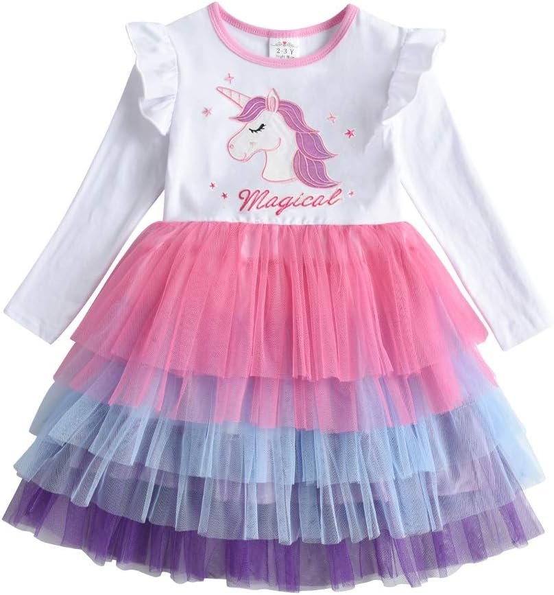 DXTONToddler Girl Long Sleeve Dresses Winter Children for 2-12T LH4980