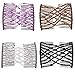 LOVEF Women Magic Hair Comb Bead Stretchy Hair Combs Double Slide Metal multifunctional Comb Clip Hairpins For women-4pcs