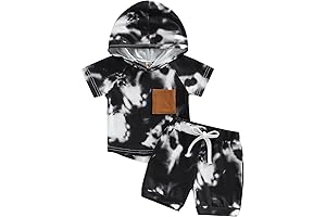 ZyHwShine Toddler Baby Boy Clothes Newborn Outfit Tie Dye Sleeveless Hoodie Tank...