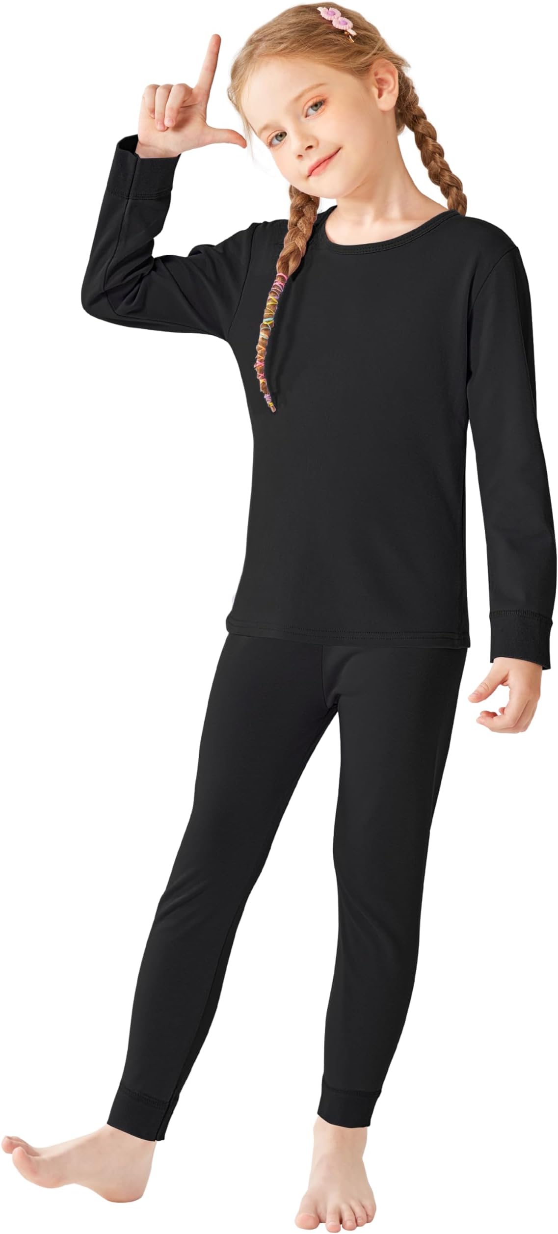 ResintaGirls Cotton Thermal Underwear Set Toddler Long Johns Kids Winter Base Layer Top & BottomGlobal Recycled StandardGlobal Recycled StandardGlobal Recycled Standard