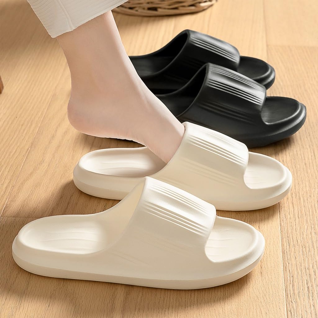 Zapatillas de Hombre Antideslizantes para Ducha con Puntera Abierta, Zapatillas de Almohada Ligeras, Chanclas, Sandalias de Ducha Unisex para baño Antideslizantes Ultra Suaves para Piscina en la Nube