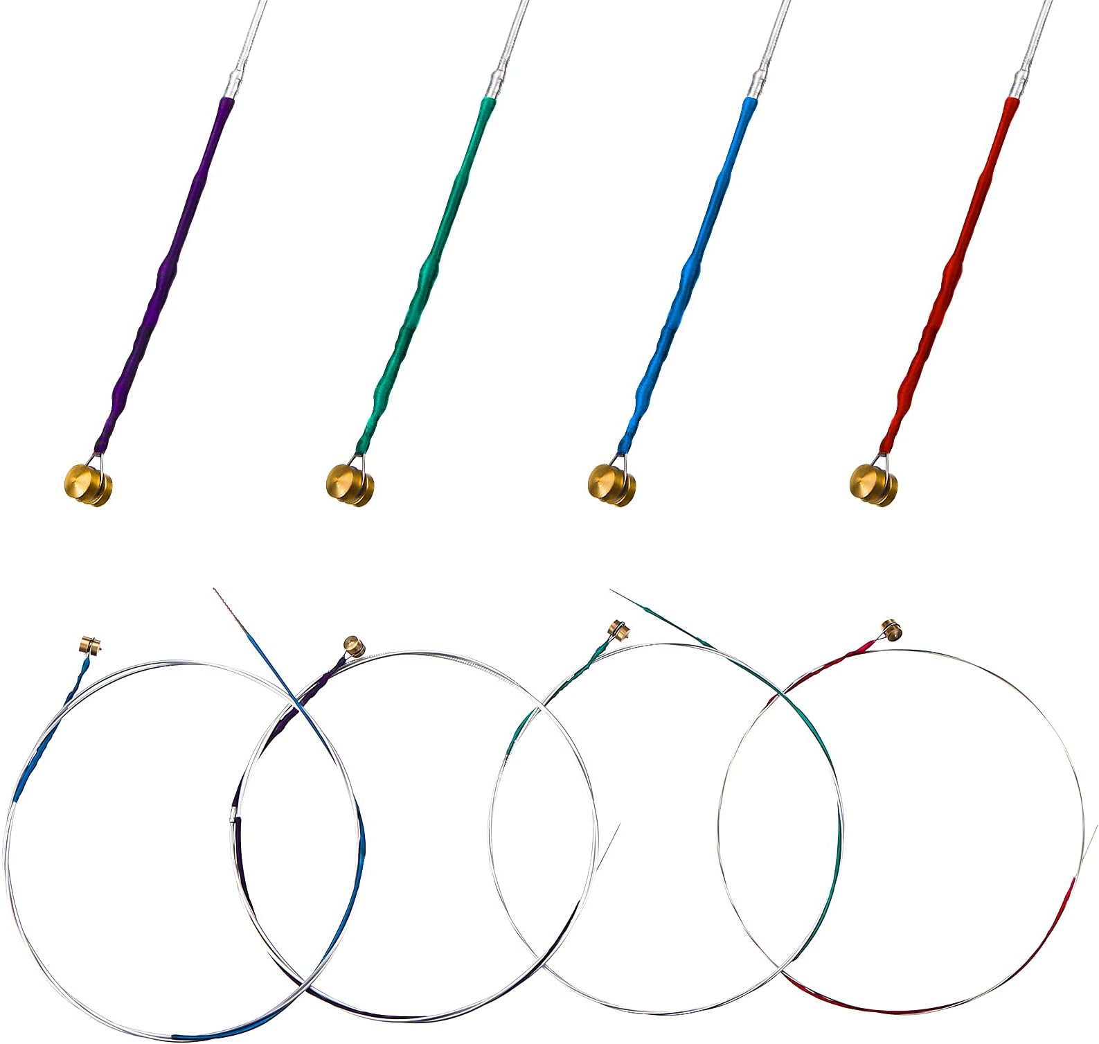 Yeshone 8 Pieces Violin Strings Universal Full Set (G-D-A-E) 4/4 Violin Universal String Steel Core Violin Fiddle String Strings for Instruments 4/4 3/4 1/2 1/4 Violin
