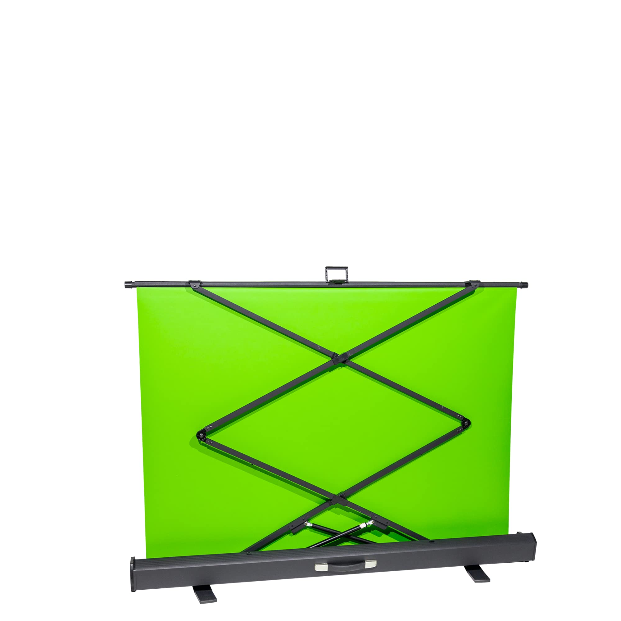 Rollei ausziehbarer Green-Screen zur farbbasierten Bild-Freistellung mit den Maßen 145cm x 190cm.Grüner Hintergrund für Video-Aufnahmen., 28185