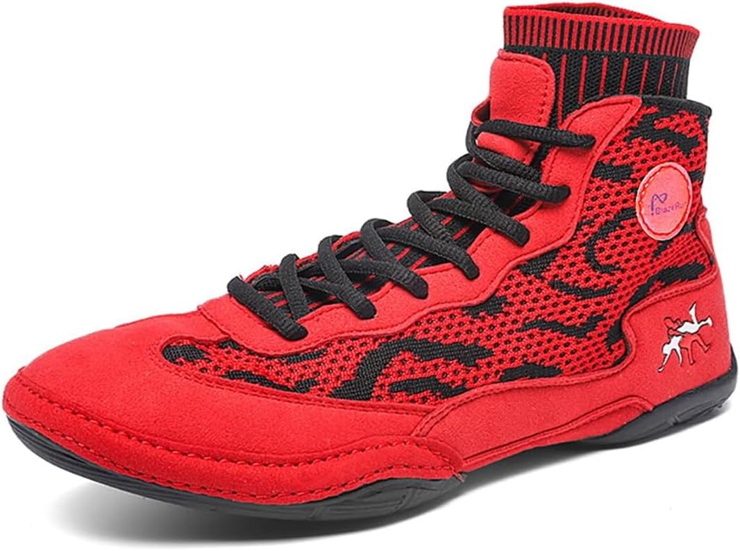 Men's Boxing Sneakers Breathable Mesh Wrestling Shoes Fighting Boxing Footwear Lightweigh Soft Fitness Athletic Trainer