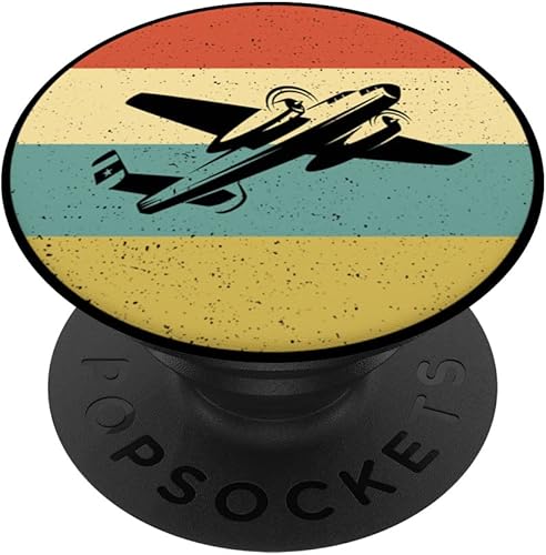 Vintage Retro Airplane Gift Idea Aviation Man Personalised PopSockets Swappable PopGrip