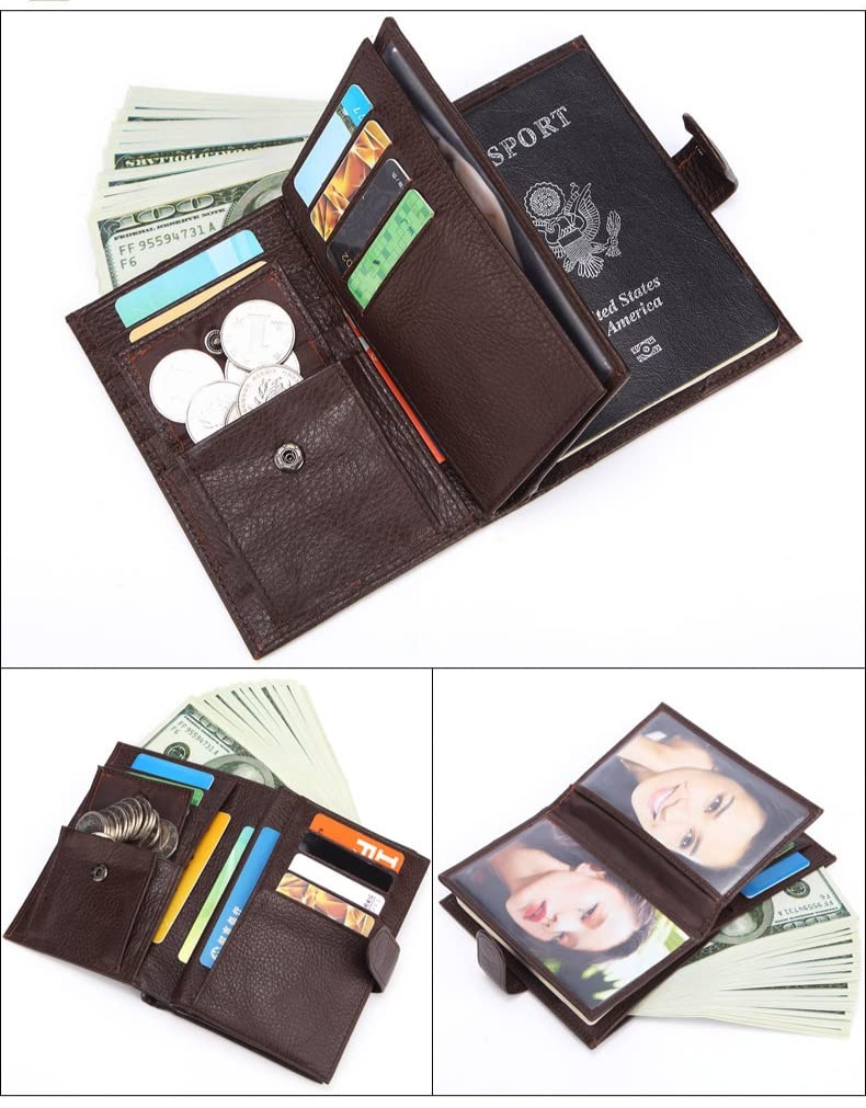 Portamonete da Donna, Porta Carte di Credito Portafoglio da Uomo Portafoglio in Pelle Moda Semplice Portafoglio Multi-Card Portamonete Portamonete (Color : Bruin, Size : A)