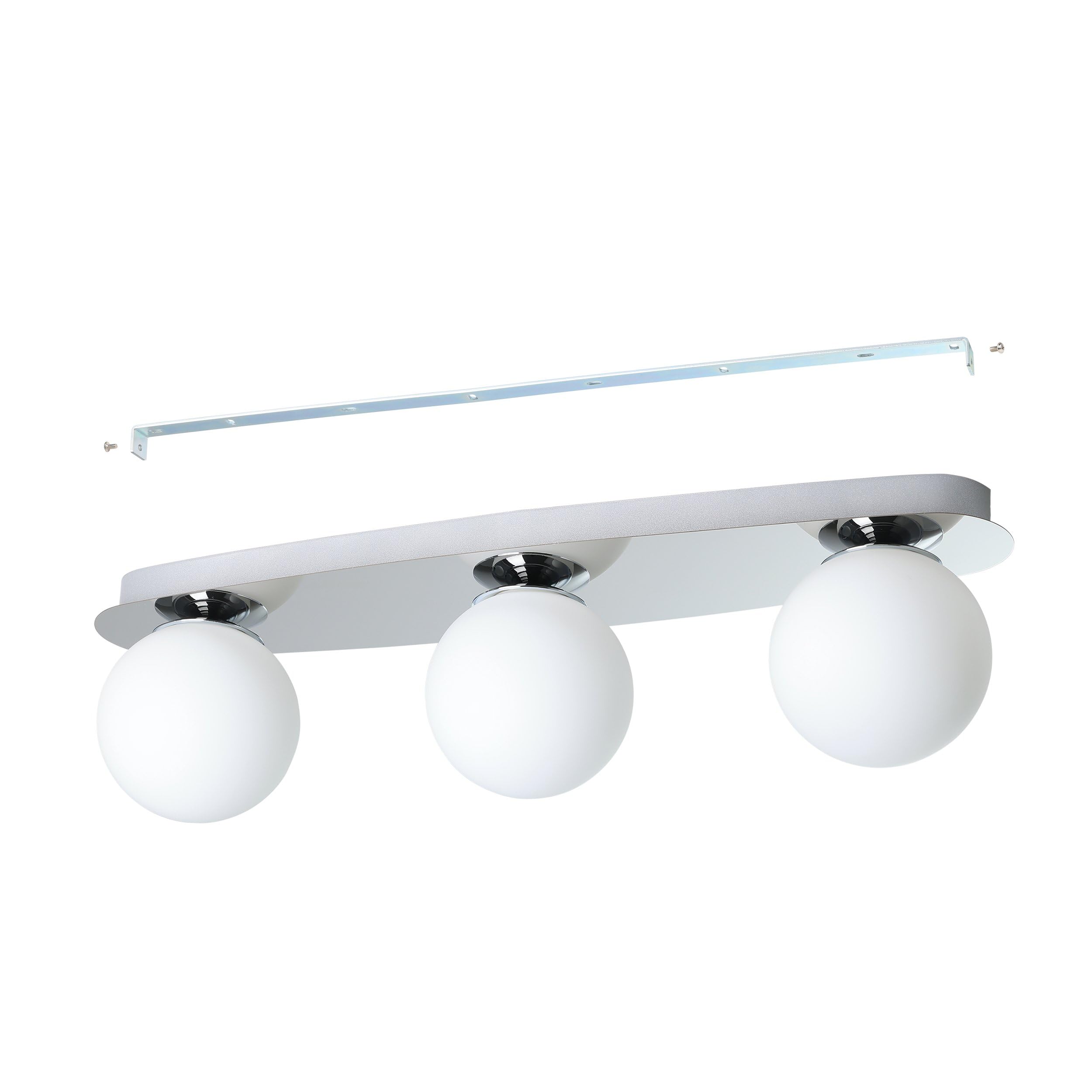 Eglo LED lámpara de pared Castrivido, aplique baño 3 luces, iluminación | de baño de metal cromado con globo de vidrio blanco, incluye bombillas G9 luz cálida, IP44
