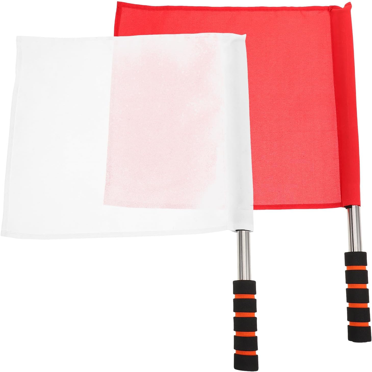 Referee Flags Traffic Handheld Signal Flags 2pcs Red and White for Sports Officiating and Track Field Training