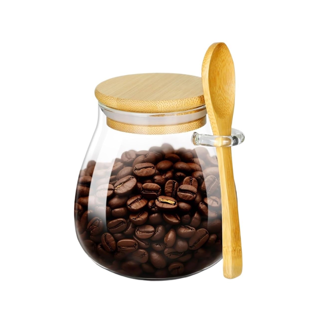 ZNJAMN 1pcs Hermetic Containers For Food Storage Pots Glass Jar With Lid Sealed Container Sugar And Tea Cans Airtight Kitchen Coffee Jars for Pickling(600ml)