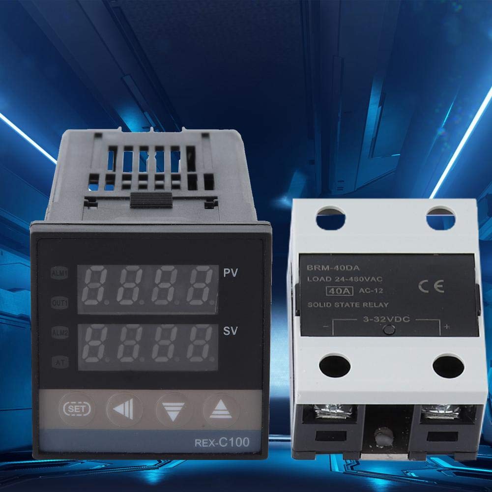 AC 110-240V PID 0-400 LED PID Numérique Kits de Contrôleur de Température + Relais Statique SSR 40A + Sonde de Type K M6
