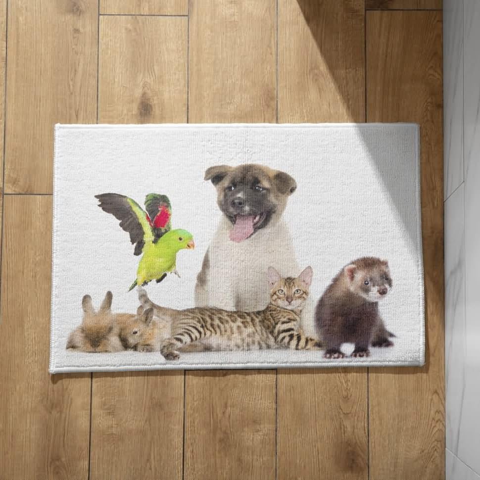 Tapis de salle de bain XXL 50x80cm motif chats et chiens CEVAN