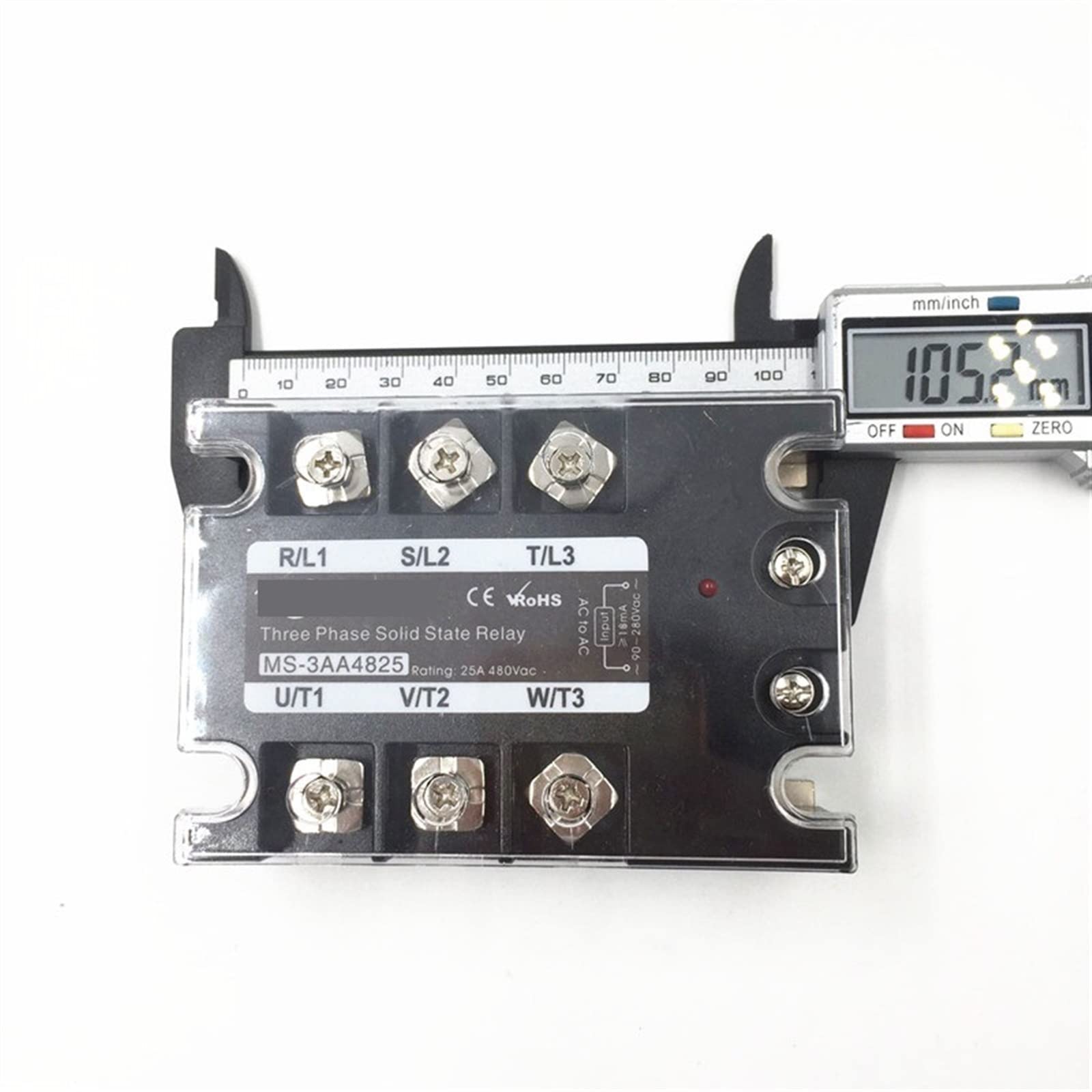 TSR-25AA SSR-25AA Relais à semi-conducteurs triphasé AC90-280V Contrôle d'entrée AC 30~480V Charge de sortie 25A 3 Phase SSR Haute Puissance AA4825 1Pcs