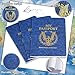 Kenburg 30Pcs Blank Passport Notebook Passport Books for Kids Blue Passport Notebook 4 x 5.5Inch Blank Passport Notebook Pretend Passports for Back to School Party School Theme Party Favors