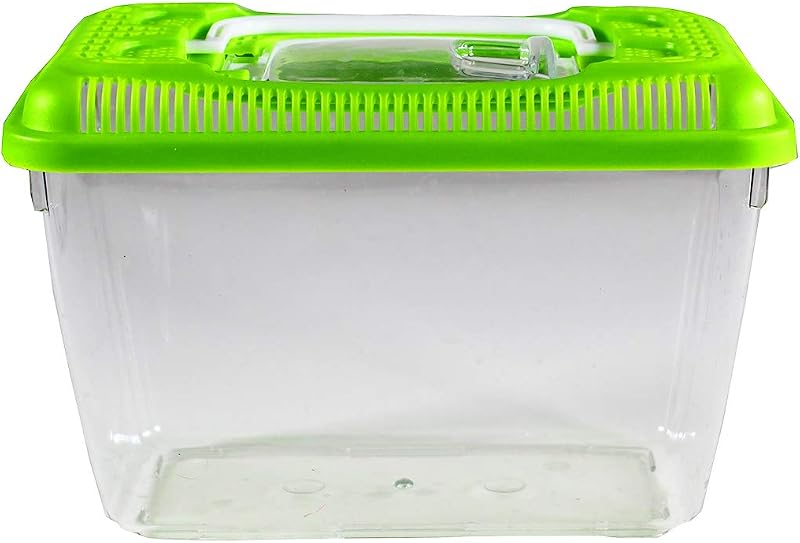 Small World Habitat – Portable Clear and Transparent Plastic Tank – Excellent for Small Critters and Creatures – Easy to Clean & Handle – 0.6 Gallon