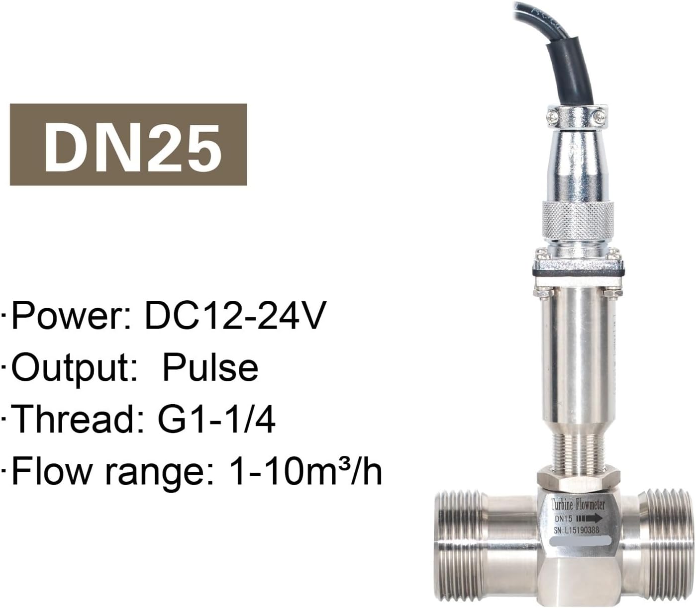 flow sensor thread/fixture/flange measurement accuracy 0.5/1(25)