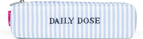 MIAMICA Pastillero grande con cremallera para mujer con organizador de plástico extraíble de 7 días, rayas azules y blancas, 8 x 2.25 x 1.50 disponible en Yaxa Colombia
