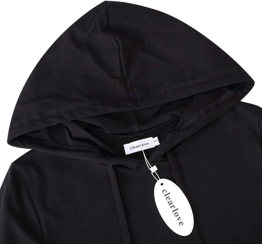 Clearlove Women's Stripe Pocket Knee Length Slim Pullover Hoodie Dress - Image 4