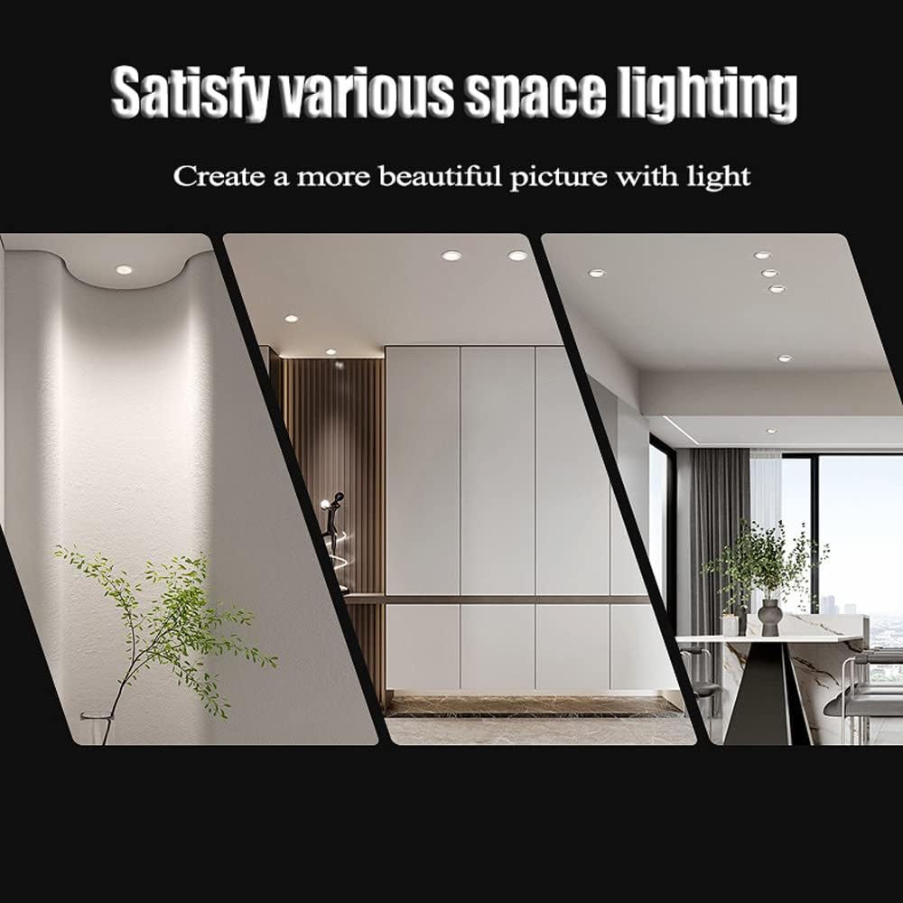 3 Pcs Recessed Downlights Baffle Trim 5W 7W 10W Deep Anti-Glare LED Recessed Downlight Eyeball Retrofit Spotlight LED Ceiling Lamps Indoor Lighting Cut Hole Size: 75mm